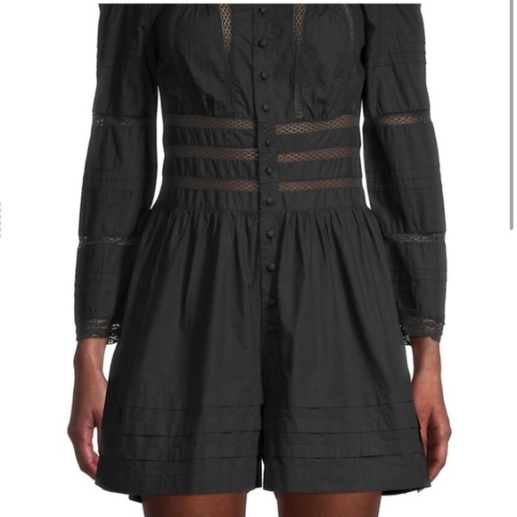 Maje Lace Trim Romper - Picture 2 of 11